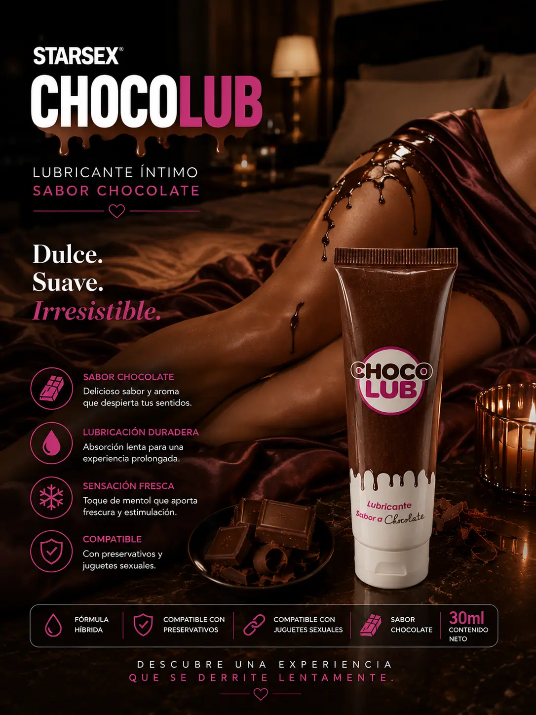 Lubricante Híbrido con Sabor Chocolate - Chocolub - Starsex