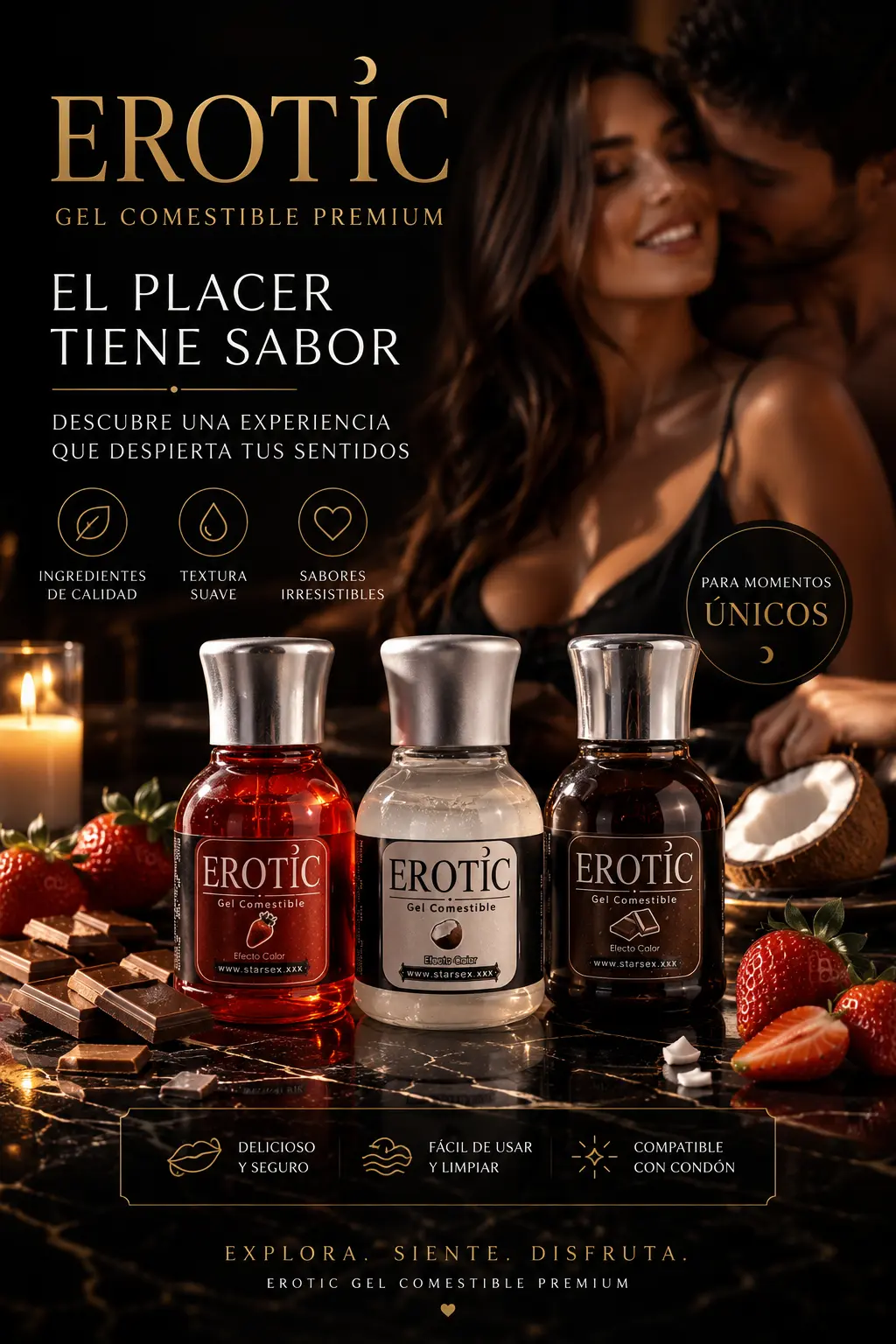 Gel de Masaje Efecto Calor Comestible Chocolate - Erotic - Starsex